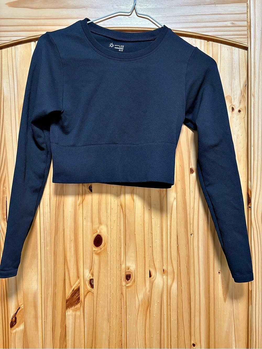 Offline by Aerie Sidewalk Seamless Long Sleeve Cropped T-Shirt Cropped Long